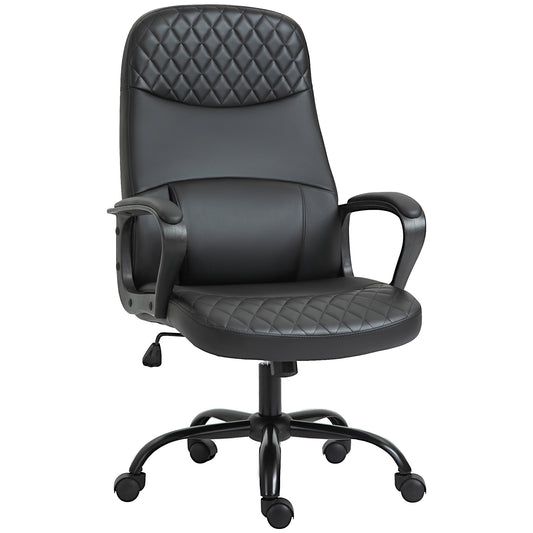 Vinsetto Massage Office Chair: Swivel Chair, 2 Point Vibration, Lumbar, USB Power, Adjustable Height, Black | Dipra Home