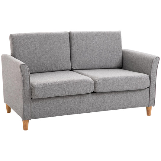 HOMCOM 55" Upholstered Loveseat Sofa: With Armrest, Sturdy Wood Legs for Living Room Furniture | Dipra Home