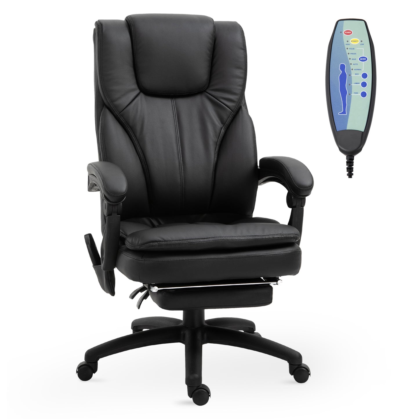 Vinsetto High Back Office Chair 6-Point Vibration Massage Reclining Swivel Adjustable Footrest | Dipra Home