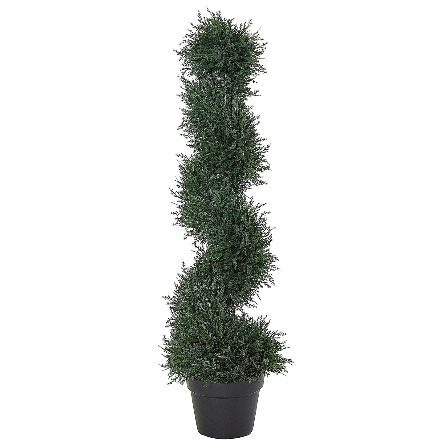 Outsunny 3FT Topiary Trees Artificial Spiral Cedar Tree Faux Plant in Pot for Indoor Outdoor Decor | Dipra Home