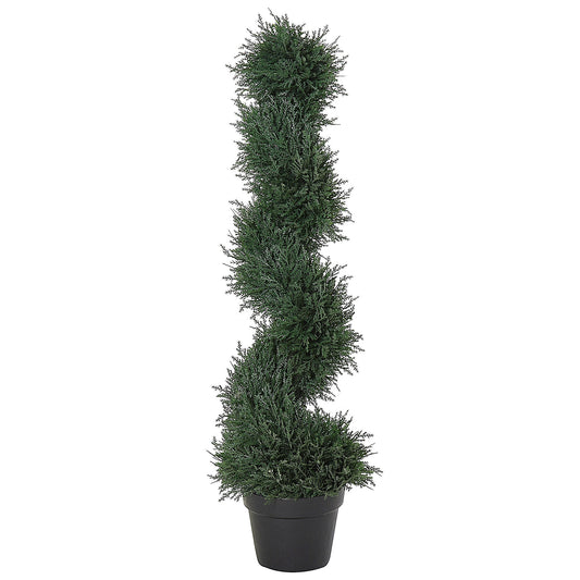 Outsunny 3FT Topiary Trees Artificial Spiral Cedar Tree Faux Plant in Pot for Indoor Outdoor Decor | Dipra Home