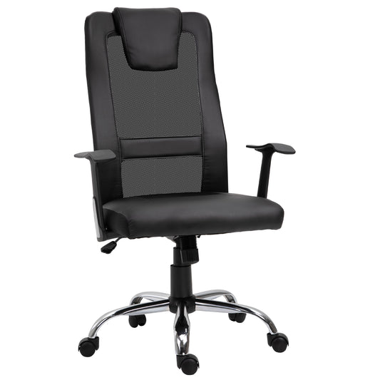 Vinsetto Office Chair High Back Mesh Ergonomic Computer Desk Chair Thick Padded Headrest Armrests Black | Dipra Home