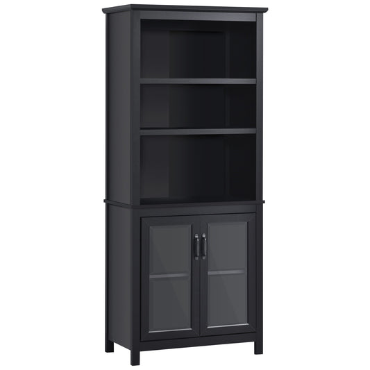 HOMCOM Bookcase Storage Cabinet: Multi Adjustable Shelves for Study Room Organization, Sleek Black | Dipra Home