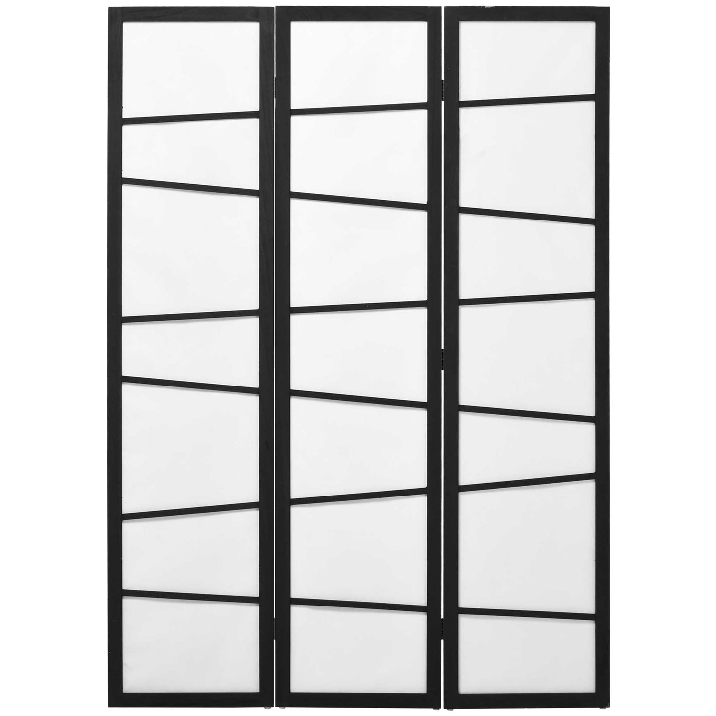 HOMCOM 5.6ft Folding Room Partition: 3-Panel Wall Divider with Wood Frame for Bedroom, Home Office, White | Dipra Home