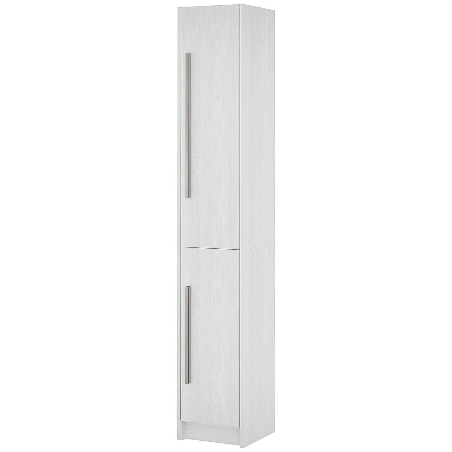 HOMCOM Freestanding Tall Bathroom Storage Cabinet with Adjustable Shelves, Bathroom Organizer, White Wood Grain | Dipra Home