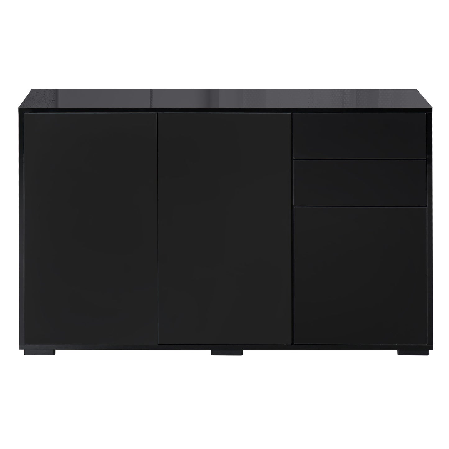 HOMCOM Modern Black Coffee Bar Cabinet: Bedroom & Living Room Sideboard with Push-Open Drawers for Streamlined Design | Dipra Home