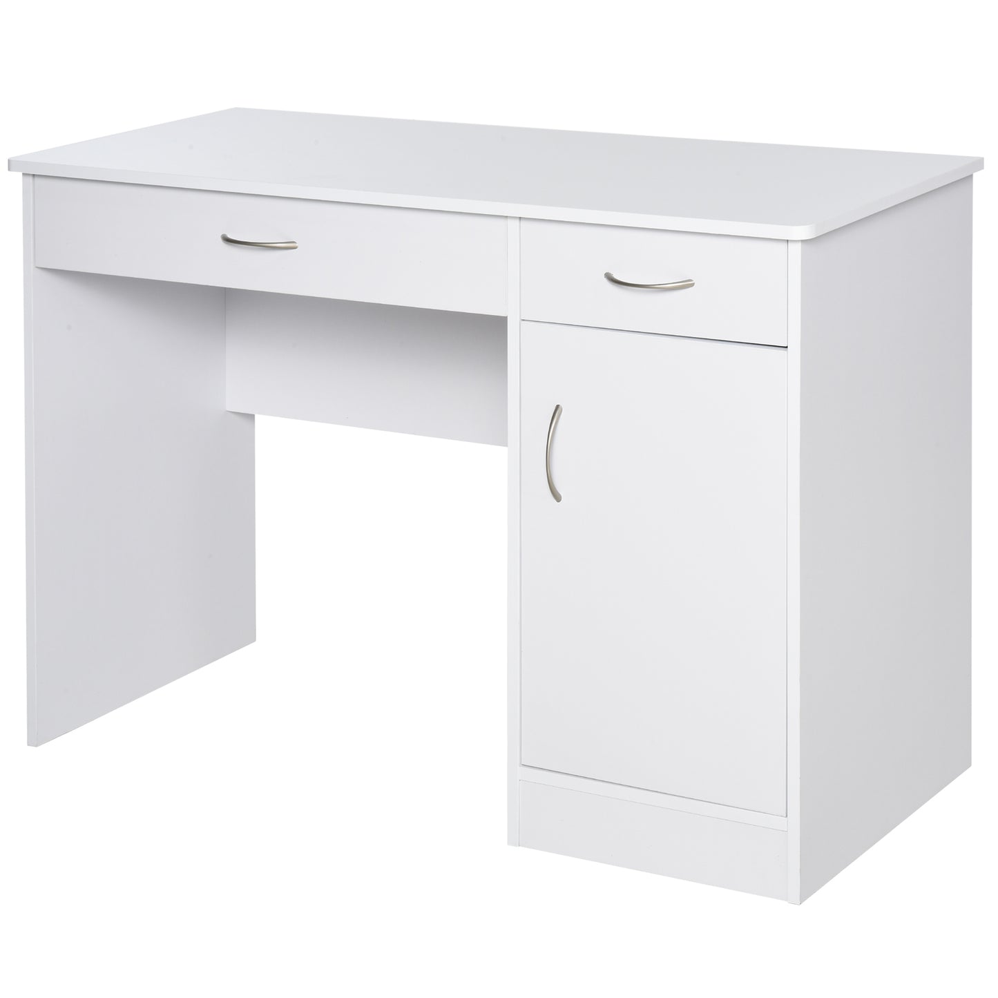 HOMCOM White Writing Desk with Drawers & Locker for Home Office Study Workstation Table | Dipra Home