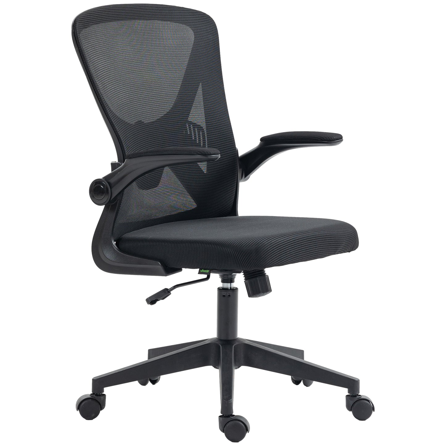 Vinsetto Mesh Swivel Desk Chair with Lumbar Support Adjustable Height Flip-Up Arm Ergonomic Black | Dipra Home