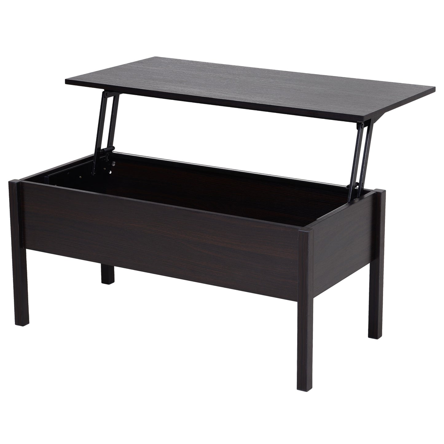 HOMCOM Coffee 39" Modern Lift Top Coffee Table: Center Table with Hidden Storage Compartment for Living Room | Dipra Home