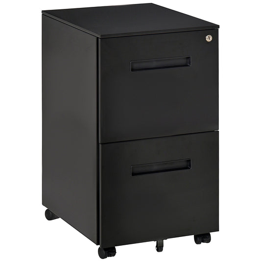 Vinsetto Secure File Tower: Vertical Cabinet with Adjustable Divider & Lock for Legal/Letter Document Storage, Black | Dipra Home