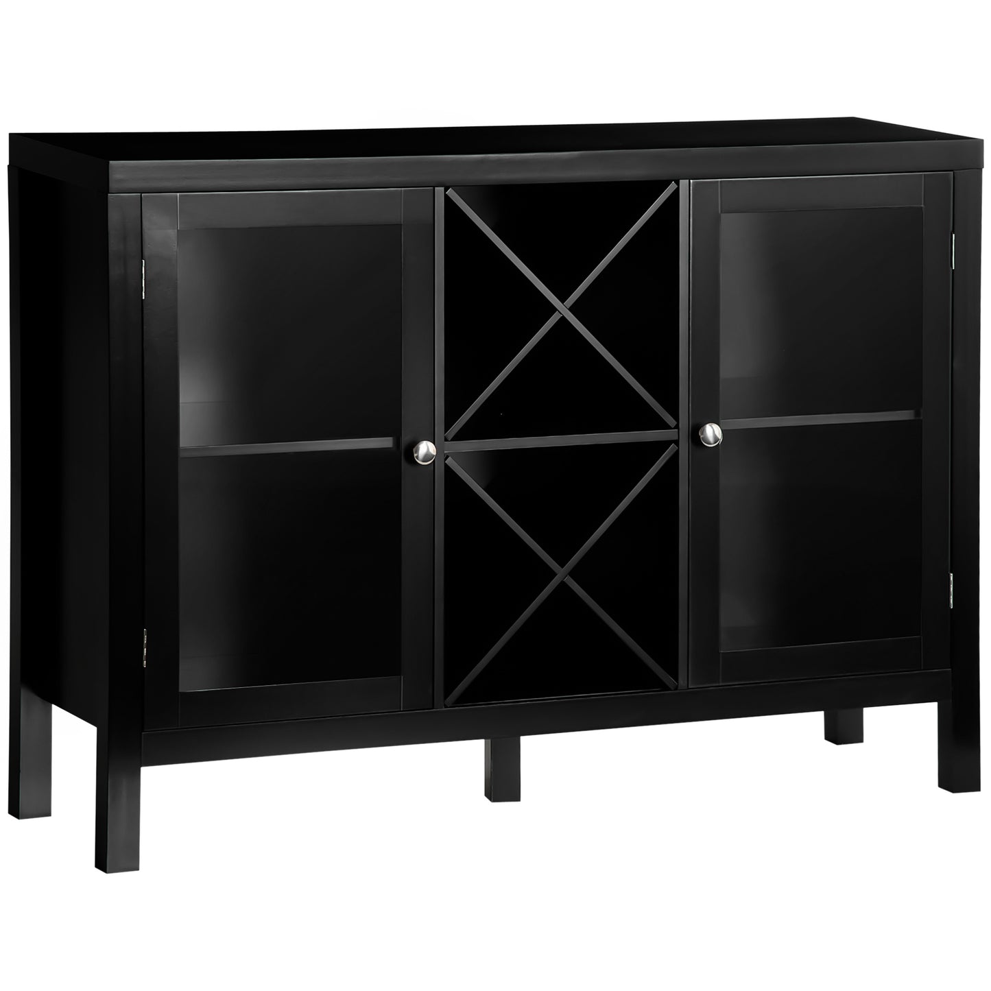 HOMCOM Modern Wine Enthusiast: Kitchen Sideboard Buffet Cabinet with Wine Rack, Tempered Glass Door, and Adjustable Shelves | Dipra Home