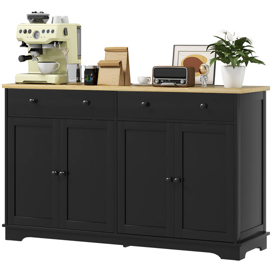 HOMCOM Modern Sideboard, Buffet Cabinet with Storage Drawers, Adjustable Shelves for Living Room, Dining Room, Entryway, Black | Dipra Home