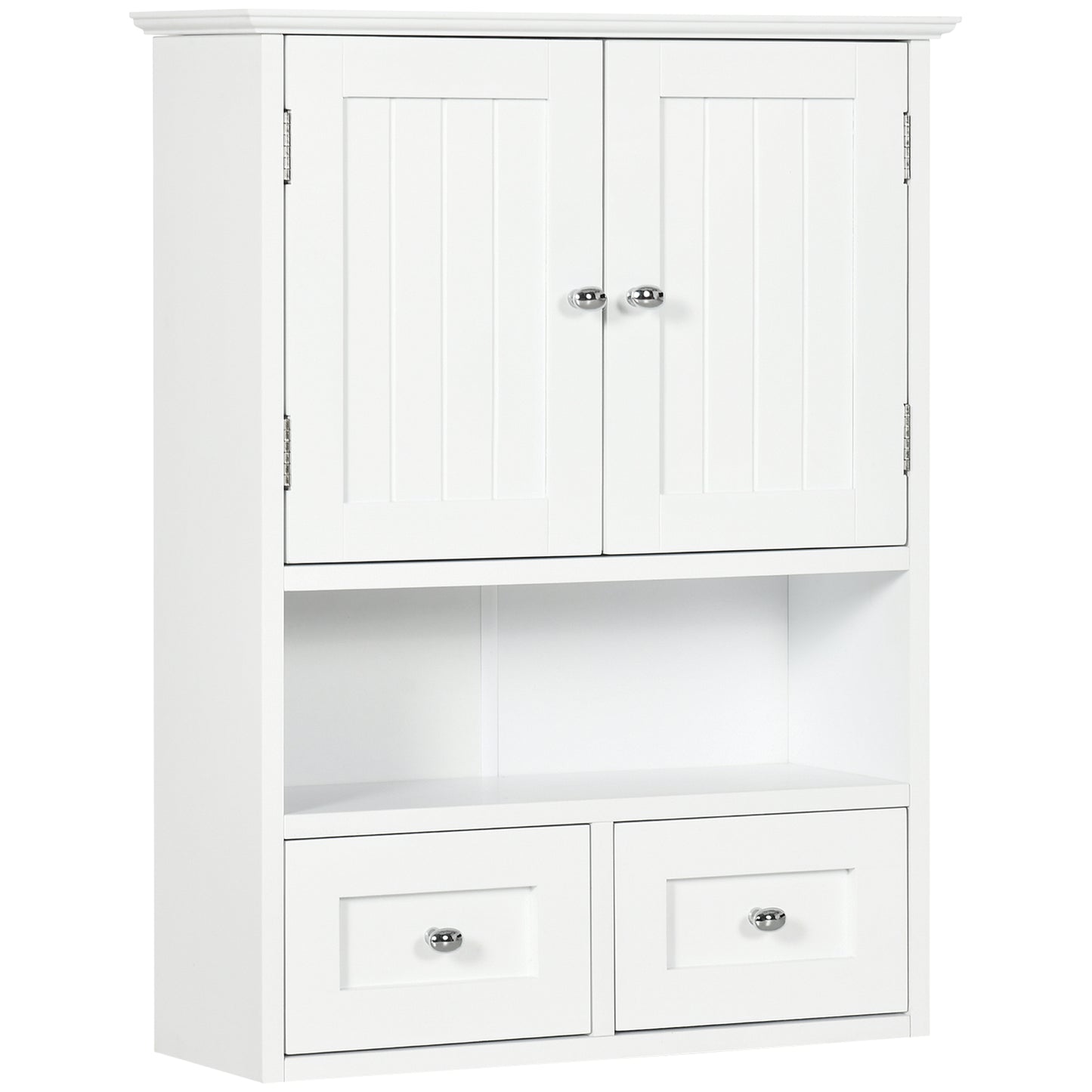 kleankin Over Toilet Storage Cabinet Bathroom Wall Cabinet Medicine Cabinet Shelf and Drawers for Hallway Living Room White | Dipra Home