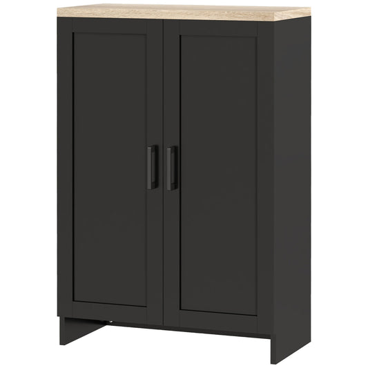 HOMCOM Modern Storage Cabinet with Doors and Adjustable Shelf for Kitchen, Living room, 23.6" x 11.8" x 35.4", Black | Dipra Home