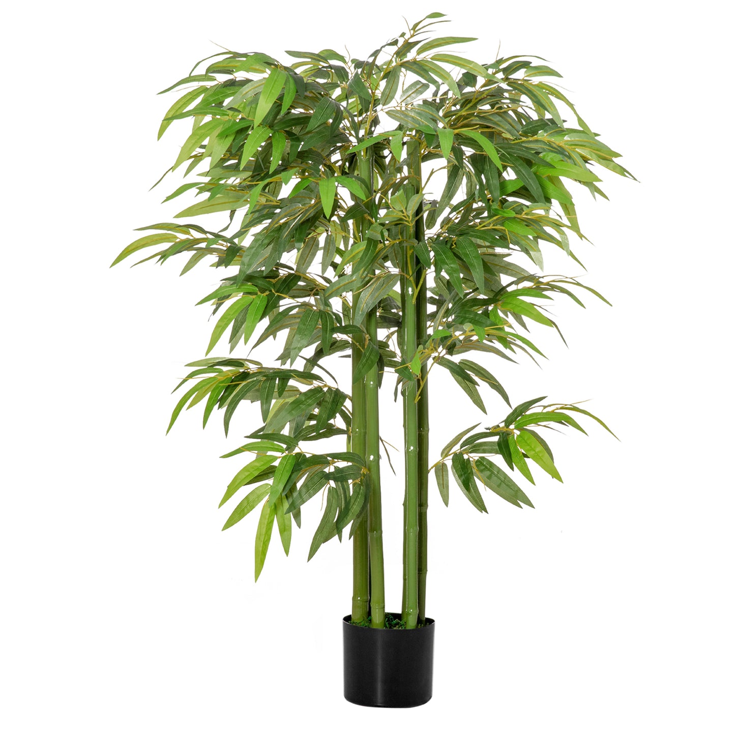 HOMCOM 4.5FT Lifelike Bamboo Plant Artificial Greenery Faux Tree in Pot for Home Office Indoor Outdoor Decor | Dipra Home