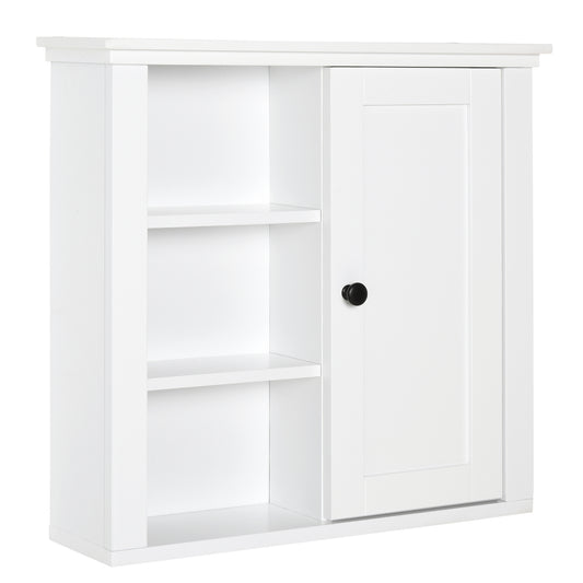 HOMCOM White Wall-Mounted Cabinet: 3-Shelf Bathroom Medicine Storage for Organized Laundry Rooms & Hallways | Dipra Home