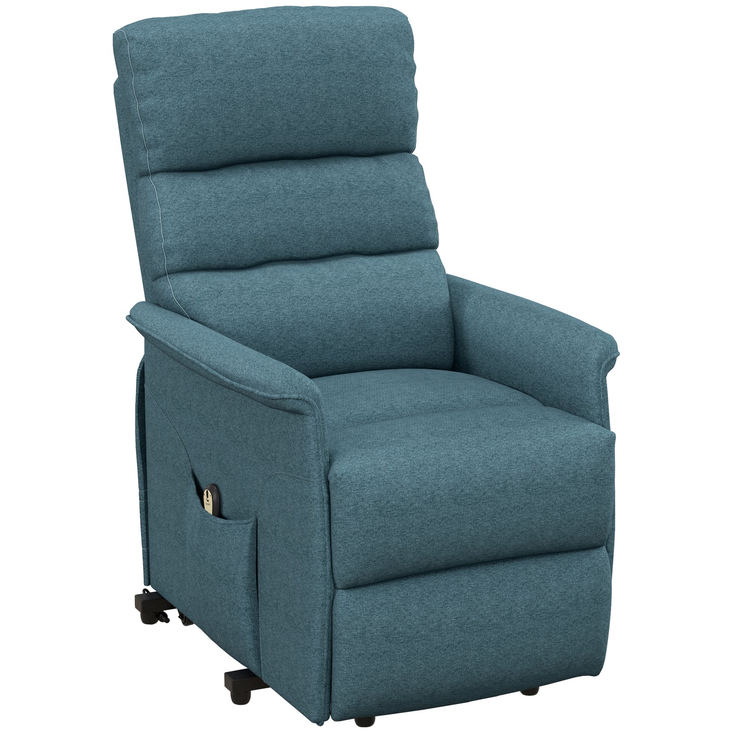 HOMCOM Lift Power Chair Recliner for Elderly with Remote Control Side Pockets Living Room Blue | Dipra Home