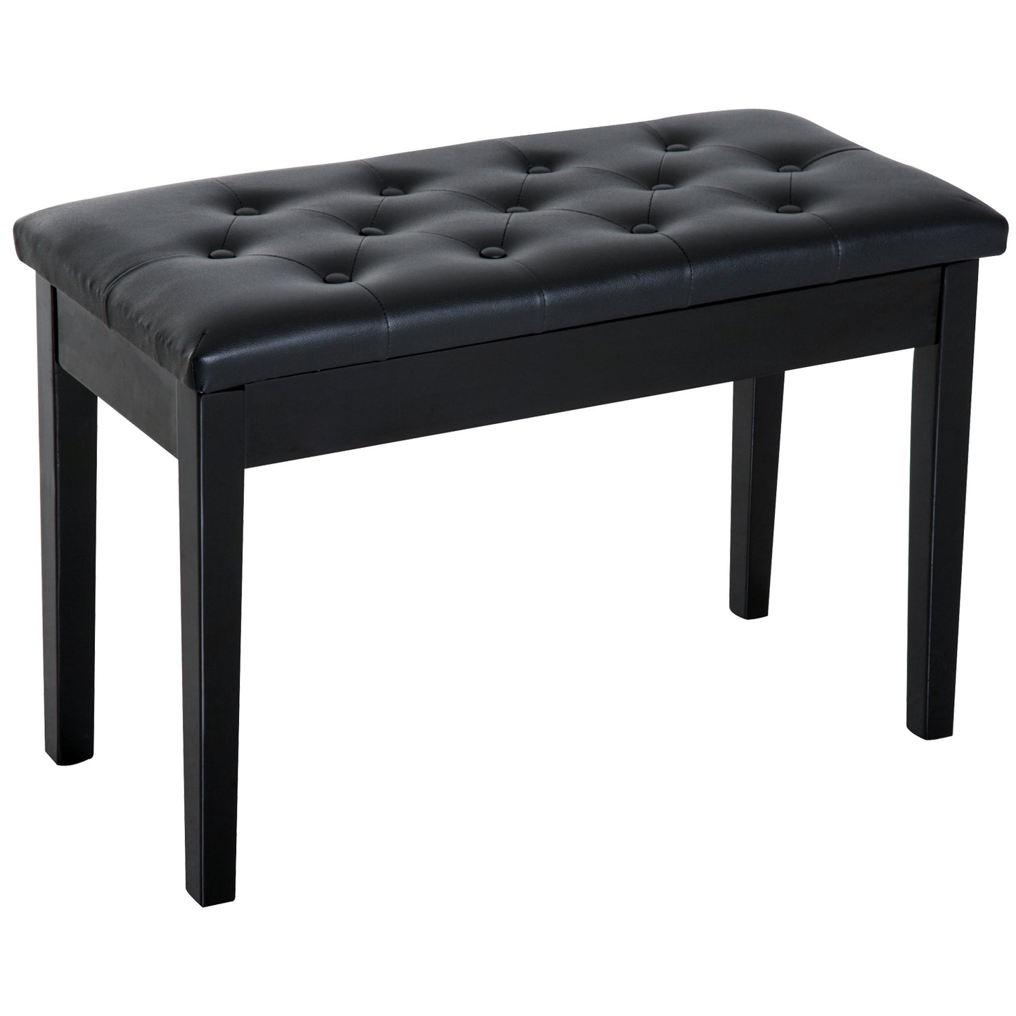 HOMCOM Padded Storage Piano Bench 30" Artist Keyboard Seat Faux Leather Black | Dipra Home