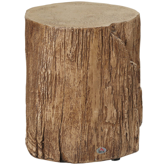 HOMCOM Natural Tree Stump Table: Decorative Round Wood Grain End Table for Indoor and Outdoor, Natural Finish | Dipra Home