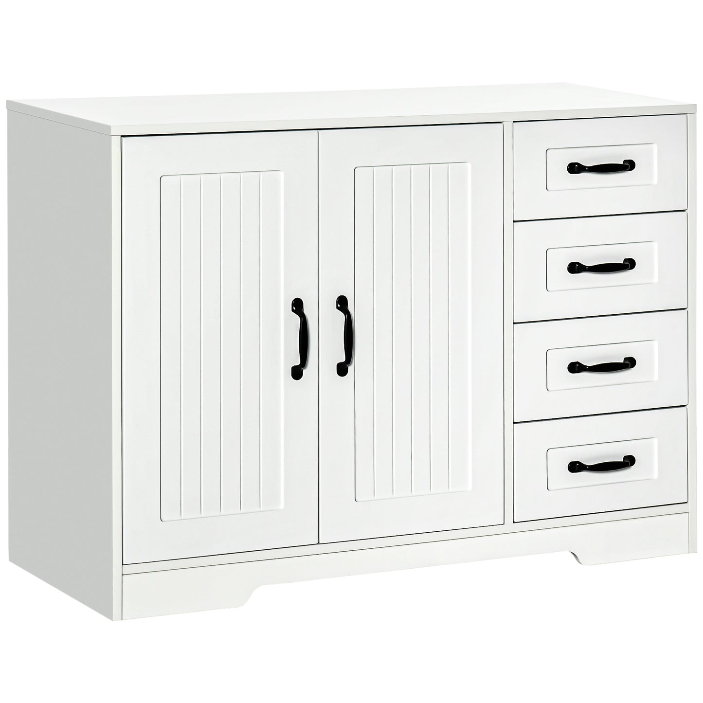 HOMCOM Modern Sideboard Storage Cabinet with Doors Cupboard and Drawers for Living Room Hallway Home Organization White | Dipra Home