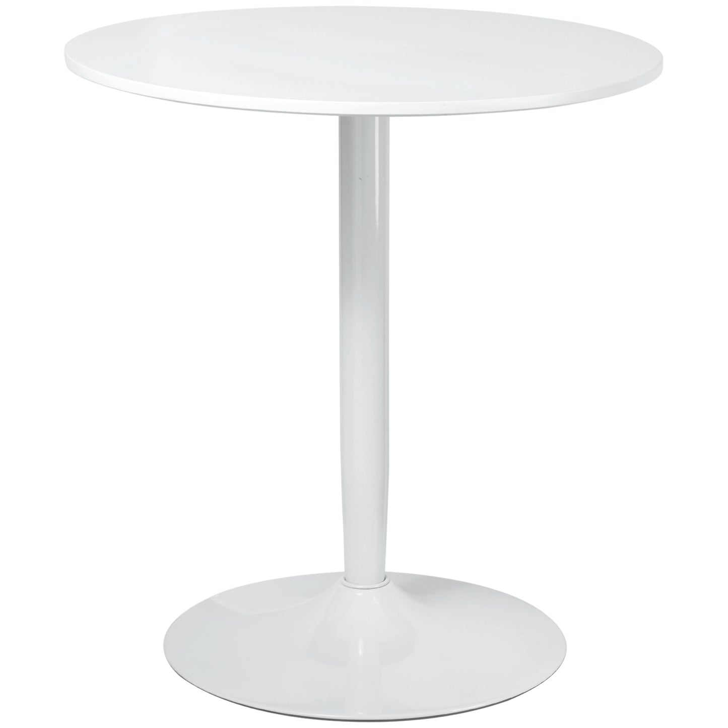 HOMCOM Modern Round Dining Table Steel Base White for Living Dining Room Sleek & Stylish | Dipra Home