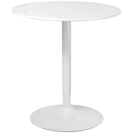 HOMCOM Modern Round Dining Table Steel Base White for Living Dining Room Sleek & Stylish | Dipra Home