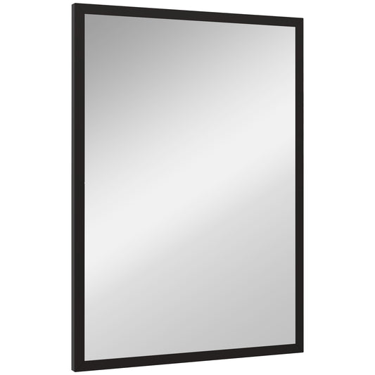 HOMCOM Rectangular Wall Mirror: 22"x30" Black Frame for Bathroom, Living Room & Bedroom Reflections | Dipra Home