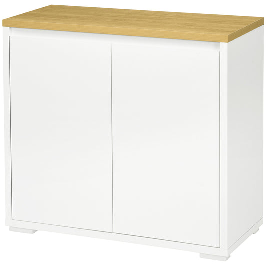 HOMCOM Classic White Buffet Table: Elegant Sideboard with Double Doors & Adjustable Shelf for Living Rooms & Entryways | Dipra Home