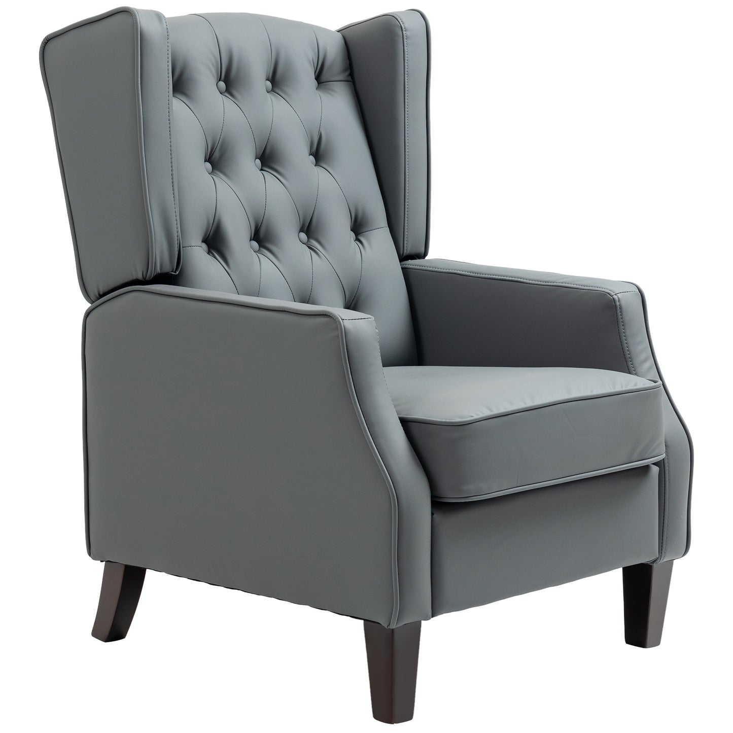 HOMCOM Grey Faux Leather Accent Chair - Chic Modern Armchair with Thick Padding for Comfort in Living Room or Home Office | Dipra Home