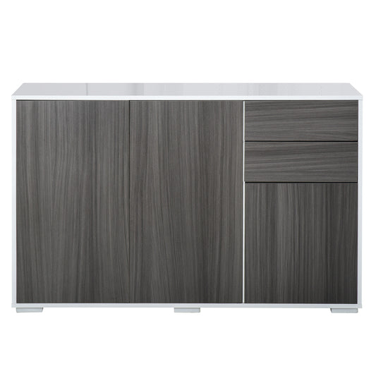 HOMCOM Light Grey Coffee Bar Sideboard: Modern Cabinet with Push-Open Drawers for Living Room Storage Convenience | Dipra Home