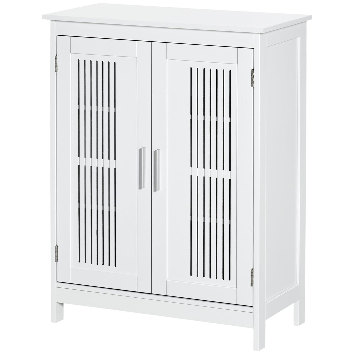 kleankin Modern Bathroom Floor Cabinet: Free Standing Linen Storage with 3 Tier Shelves, White | Dipra Home