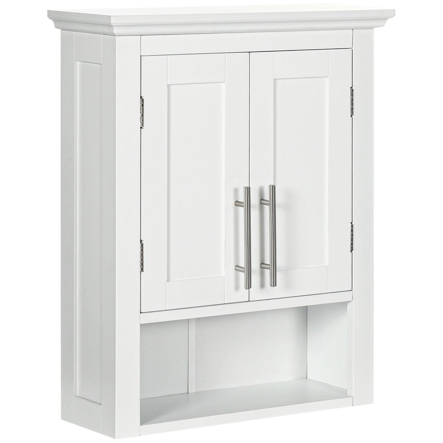 kleankin White Wall-Mounted Cabinet: Above Toilet Bathroom Storage Shelf Organizer for Tidy Living Spaces | Dipra Home