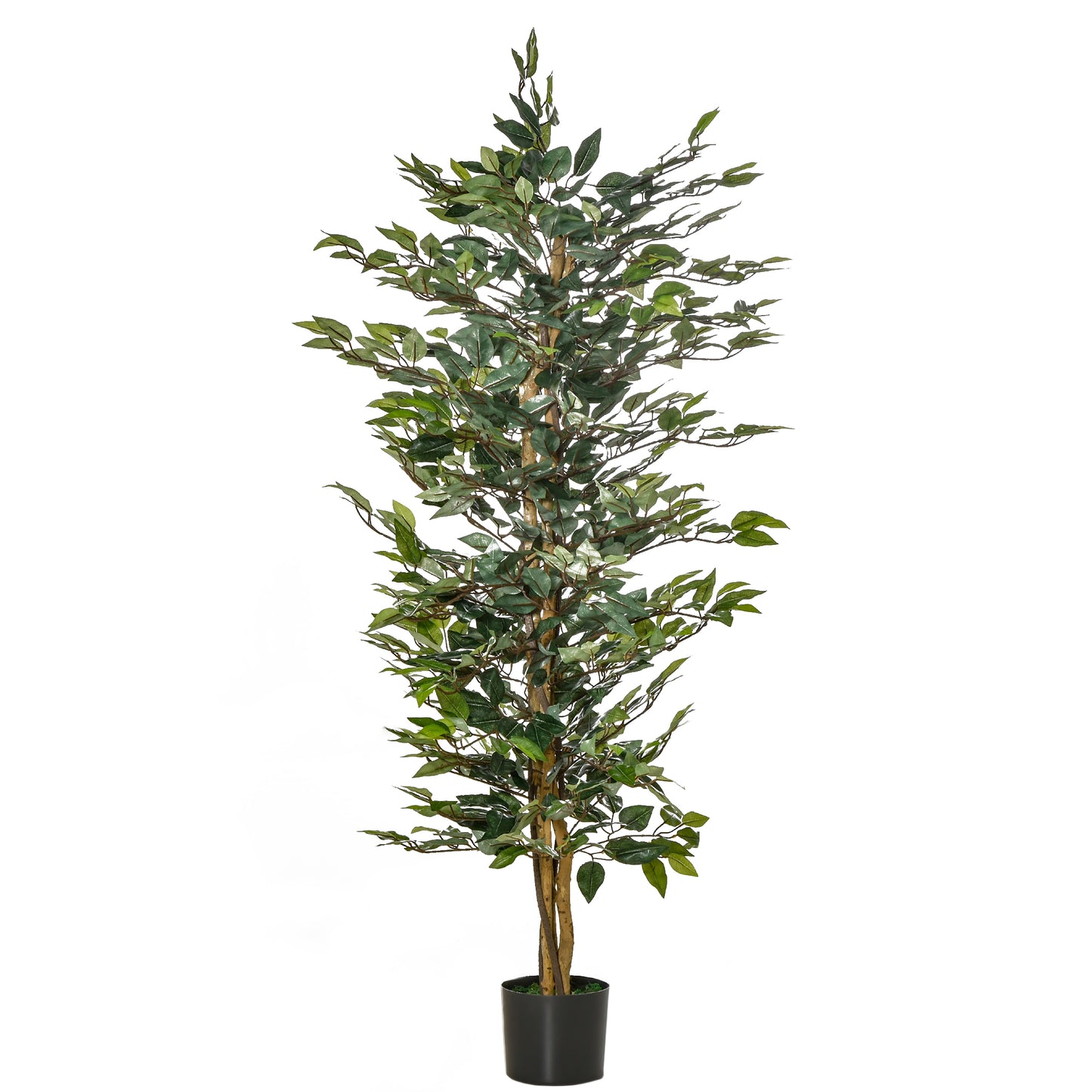 HOMCOM 5FT Artificial Ficus Faux Decor: Fake Tree in Nursery Pot for Indoor Outdoor | Dipra Home