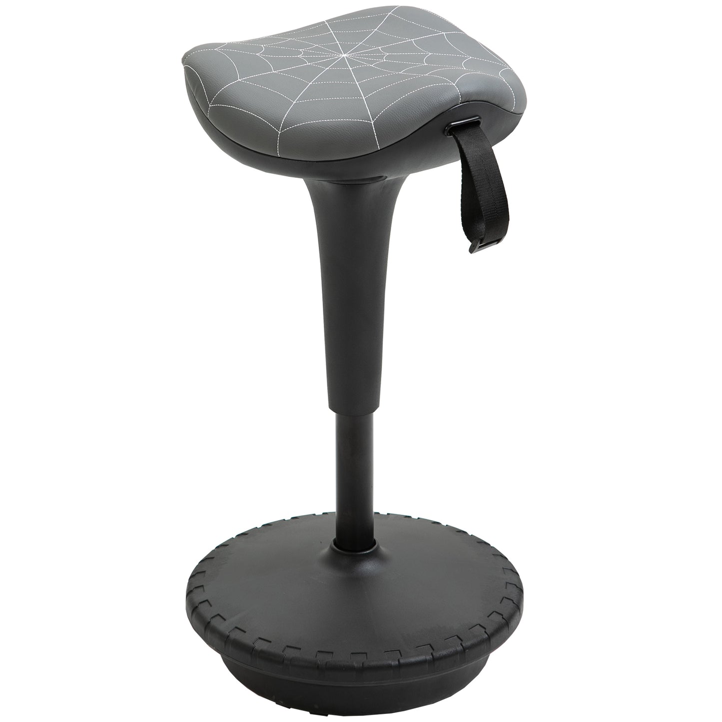 Vinsetto Grey Standing Office Chair - Adjustable Height Wobble Stool with 360° Swivel, Tilting & Saddle Seat | Dipra Home