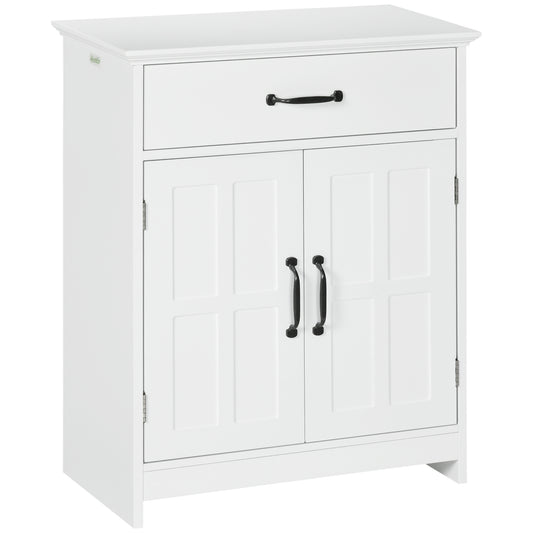 kleankin 2-Door Bathroom Cabinet: Adjustable Shelves, Versatile Storage & Compact 23.6"x11.8"x29.5" Design in White Finish | Dipra Home