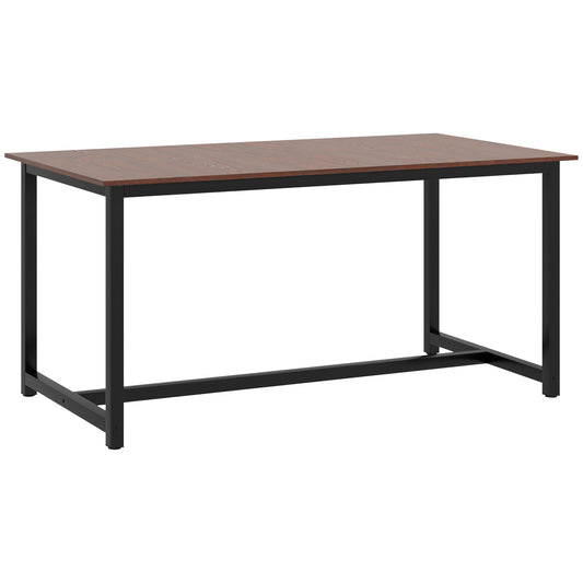 HOMCOM 63-79" Collapsible Dining Table 2-4 People Foldable Kitchen Steel Frame Dining Room Brown Wood Grain | Dipra Home