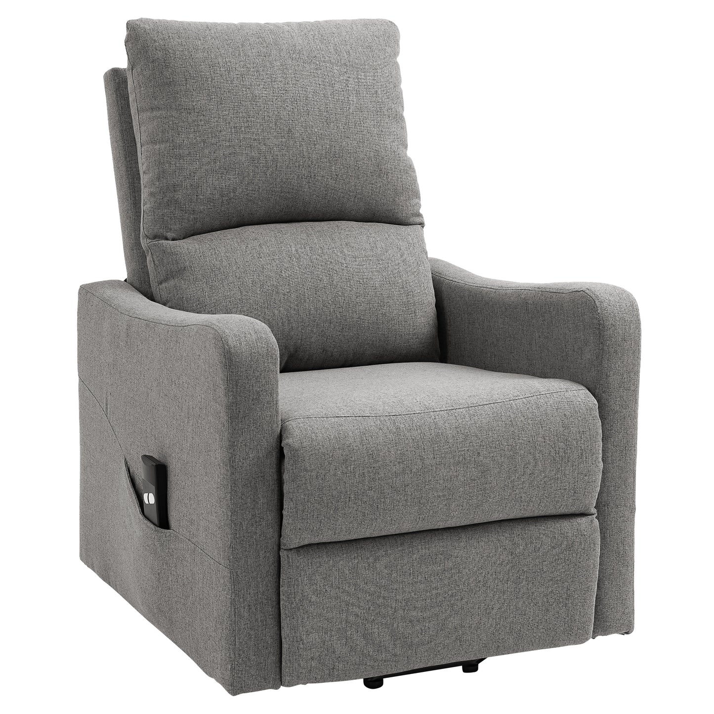 HOMCOM Electric Lift Recliner Chair Rising Power Chaise Lounge Fabric Sofa with Remote Control & Side Pocket for Living Room | Dipra Home