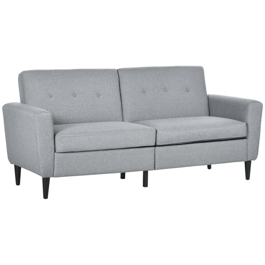 HOMCOM 3 Seater Sofa Upholstered Small Couch for Bedroom Living Room Modern Futon Sofa Settee Padded Cushion Button Tufting Wood Legs | Dipra Home