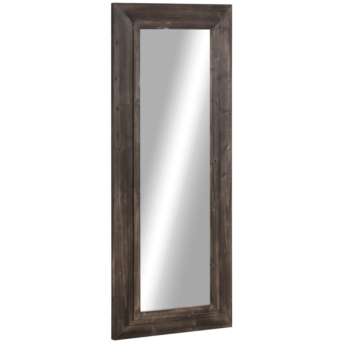 HOMCOM 59" x 23.5" Farmhouse Full Length Mirror Wall Mirror for Living Room Bedroom Deep Brown | Dipra Home